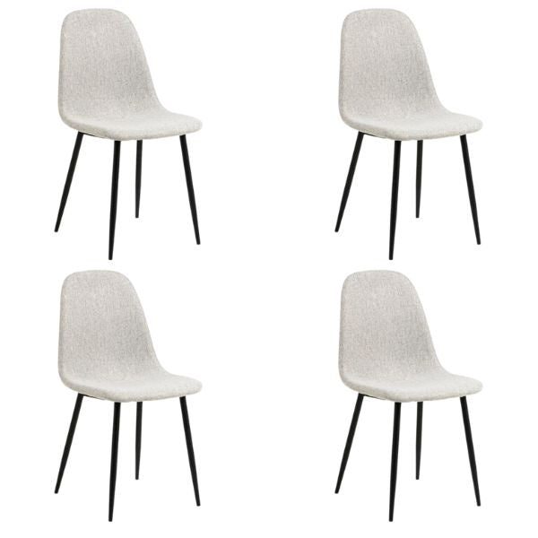 Silvara | Eetkamerstoelen – Set van 4 – Lichtgrijs