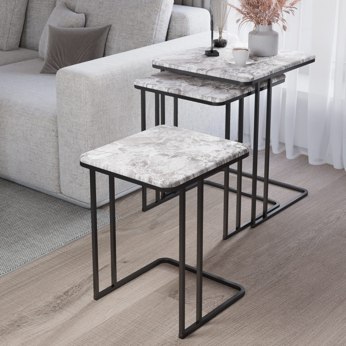 Swiss Homes® Aurora | Nero Dorato (Donkergrijs) | Set van 3 Swiss Homes® Aurora | Nero Dorato (Donkergrijs) | Set van 3