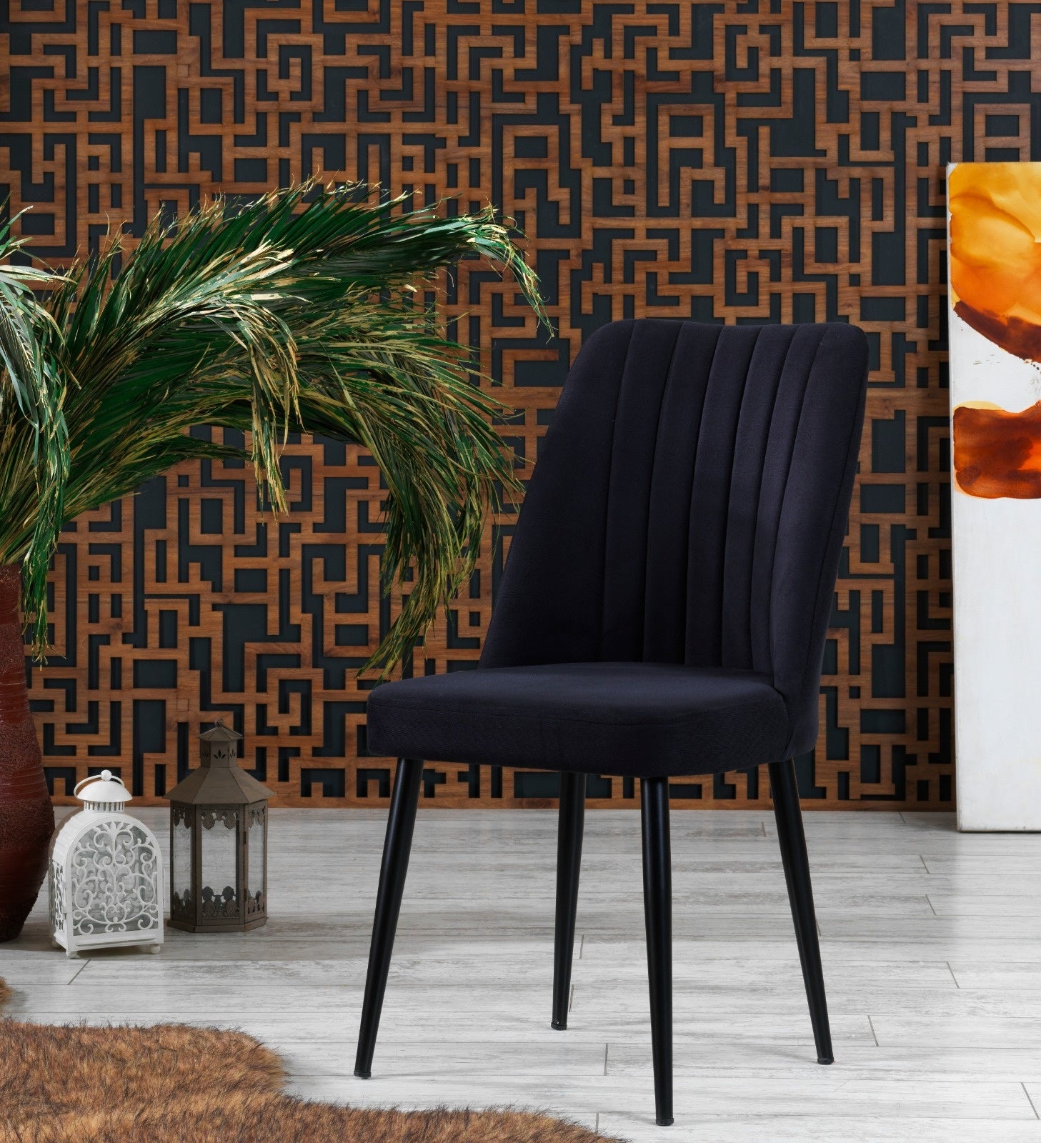 Eetkamerstoelen Set van 4 | Satin Black | Swiss Homes®