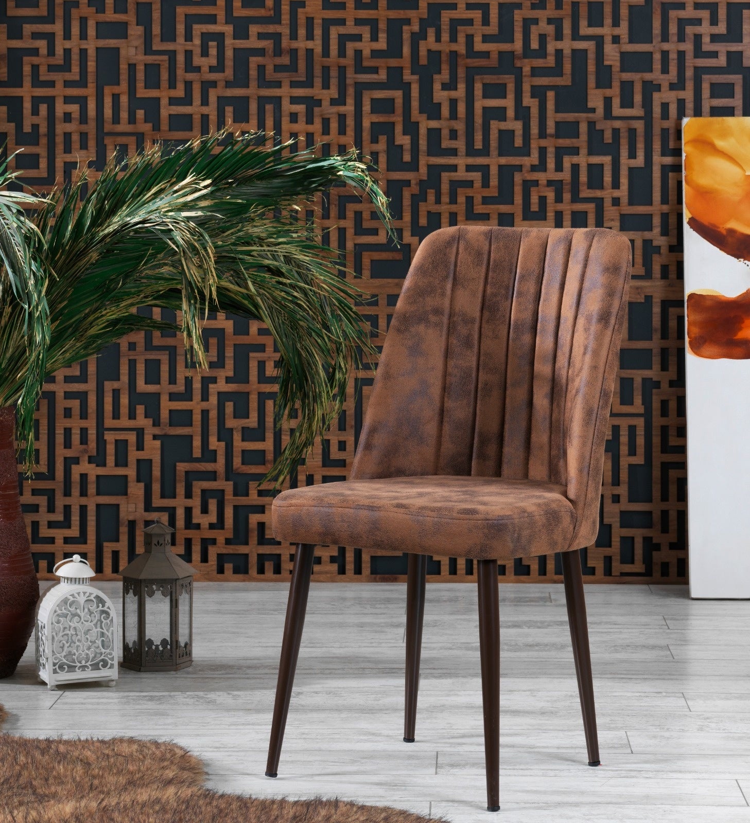 Eetkamerstoelen Set van 4 | Beige / Zwart | Swiss Homes®